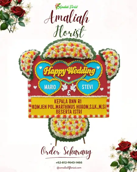 Papan Bunga Pernikahan Menganto